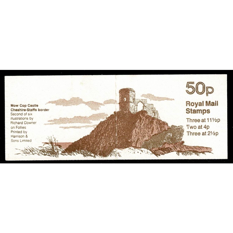 50p Follies No.2 "Mow Cop Castle". DP49 (11½p at left)  Perf E1. SG FB18