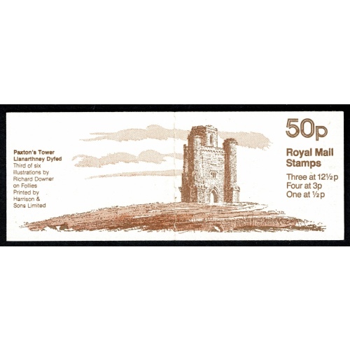50p Follies No.3 "Paxton's Tower". DP51A (12½p at right)  Perf E1. SG FB19