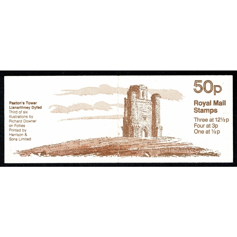 50p Follies No.3 "Paxton's Tower". DP51 (12½p at left)  Perf E1. SG FB19