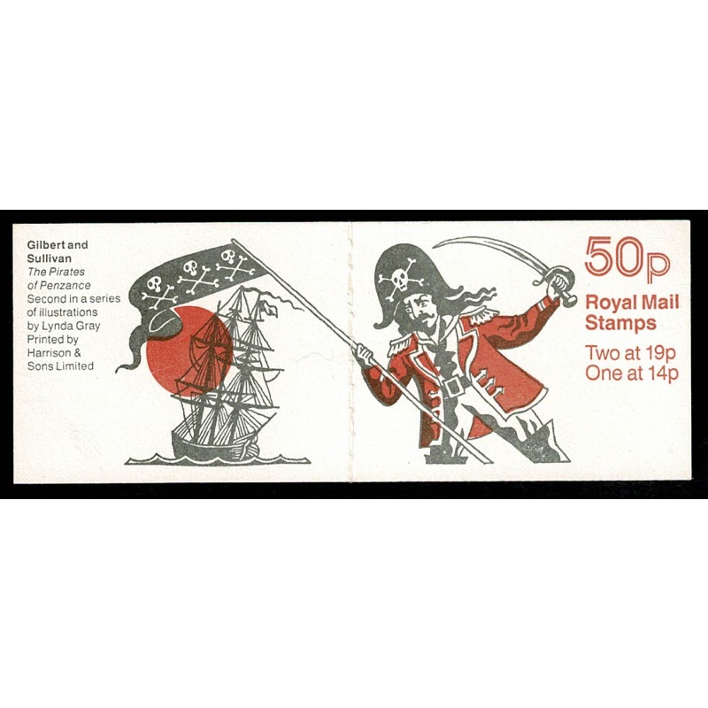 50p Gilbert & Sullivan No.2 "The Pirates of Penzance". Plain pane. DP116  Perf P1. SG FB52