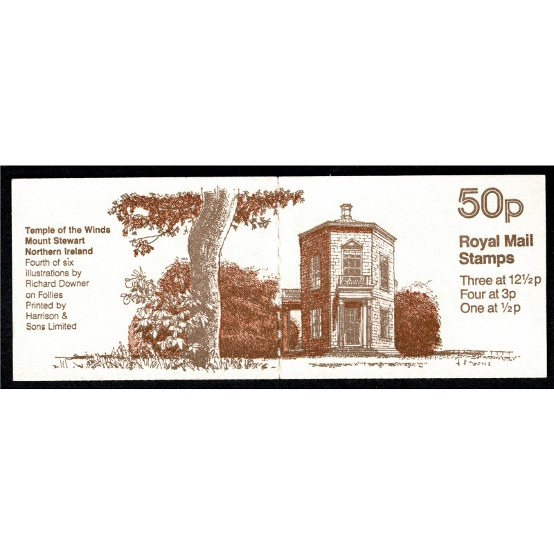 50p Follies No.4 "Temple of the Winds". DP51A (12½p at right)  Perf E1. SG FB20