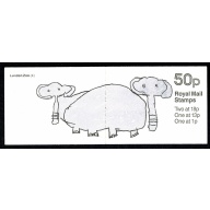 50p London Zoo No.4 "Elephants". Plain pane. DP93B Perf E1. SG FB49
