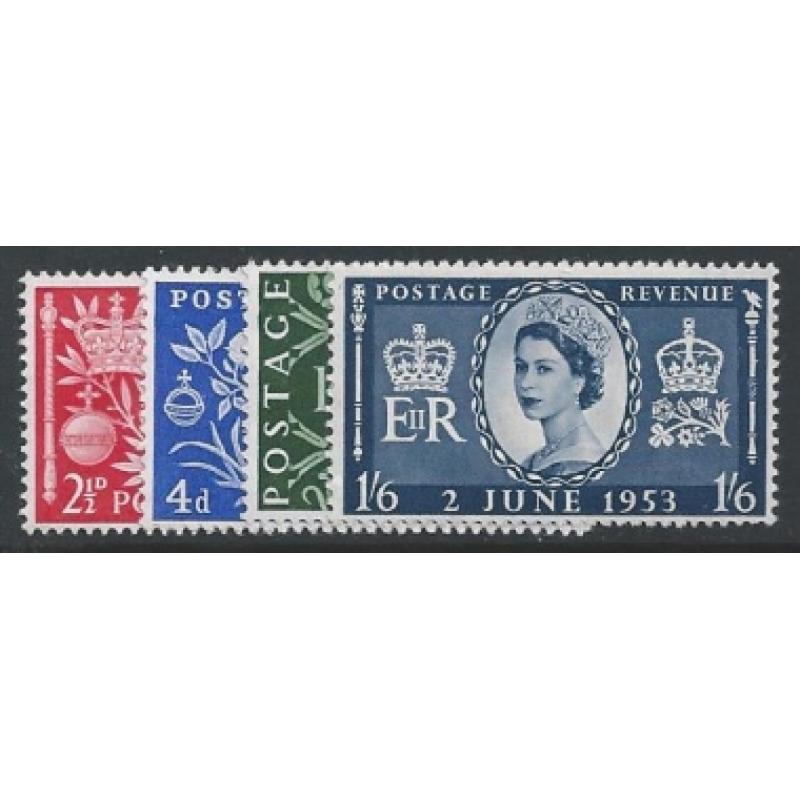 1953 Coronation. SG 532-535. Mounted Mint