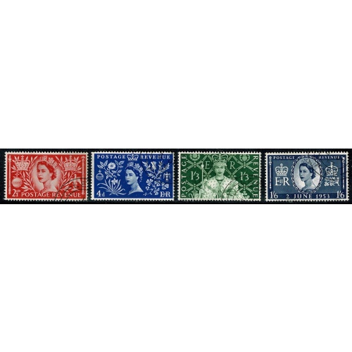 1953 Coronation. Set of 4 values. Fine Used SG 532-535.
