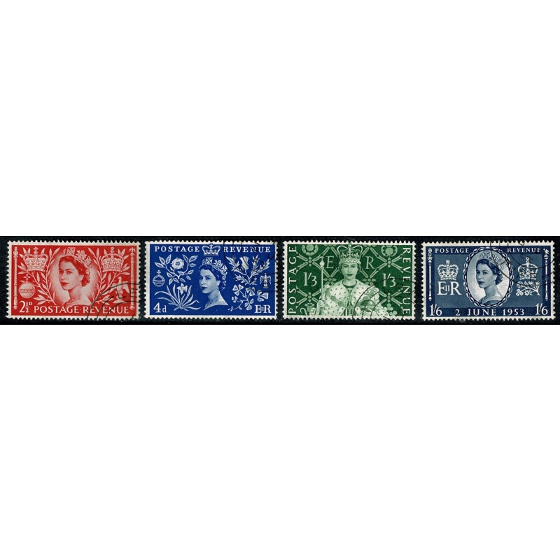 1953 Coronation. Set of 4 values. Fine Used SG 532-535.