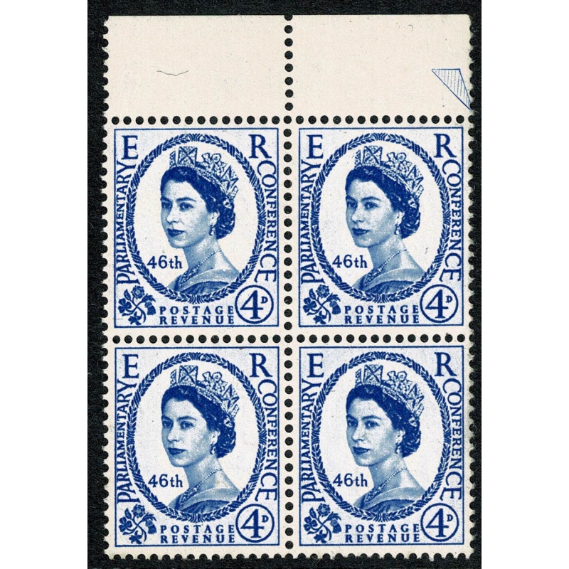 1957 Parliament 4d. Listed variety " broken wreath" SG Spec. W8a