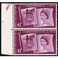 1958 Games 6d. "thick IRE" variety. SG 568 var.