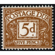 5d yellow brown. Watermark Crowns. UM single SG D62