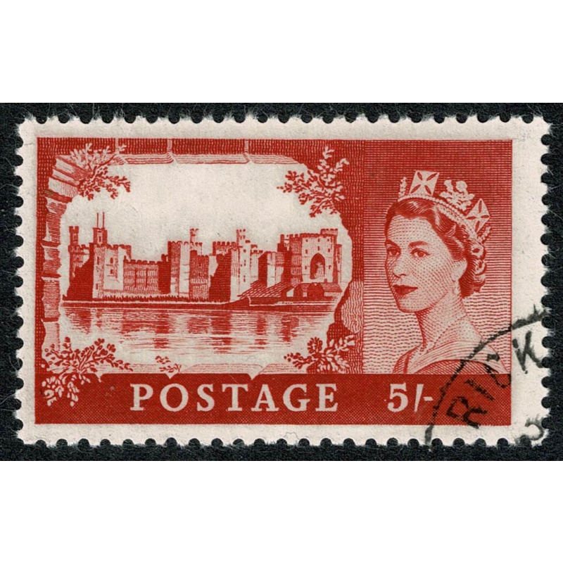1967 5/- Red Bradbury Wilkinson. No Watermark. Very Fine used single. SG 760.