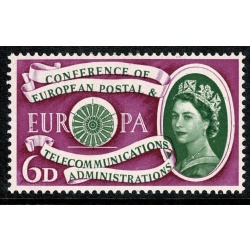 1960 Europa 6d. SHIFT OF GREEN. SG 621 var.