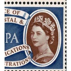 1960 Europa 1/6. Listed constant variety "broken diadem" positional block. SG 622 var. Spec. W15a