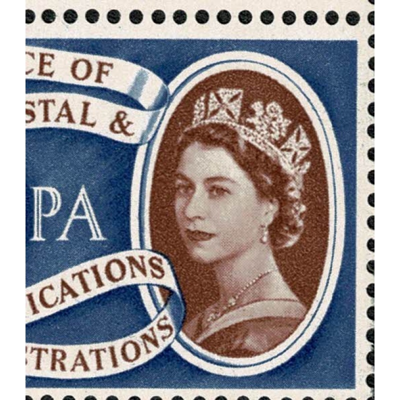 1960 Europa 1/6. Listed constant variety "broken diadem" positional block. SG 622 var. Spec. W15a