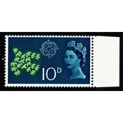 1961 CEPT 10d. SHIFT OF TURQUOISE. SG 628 var.