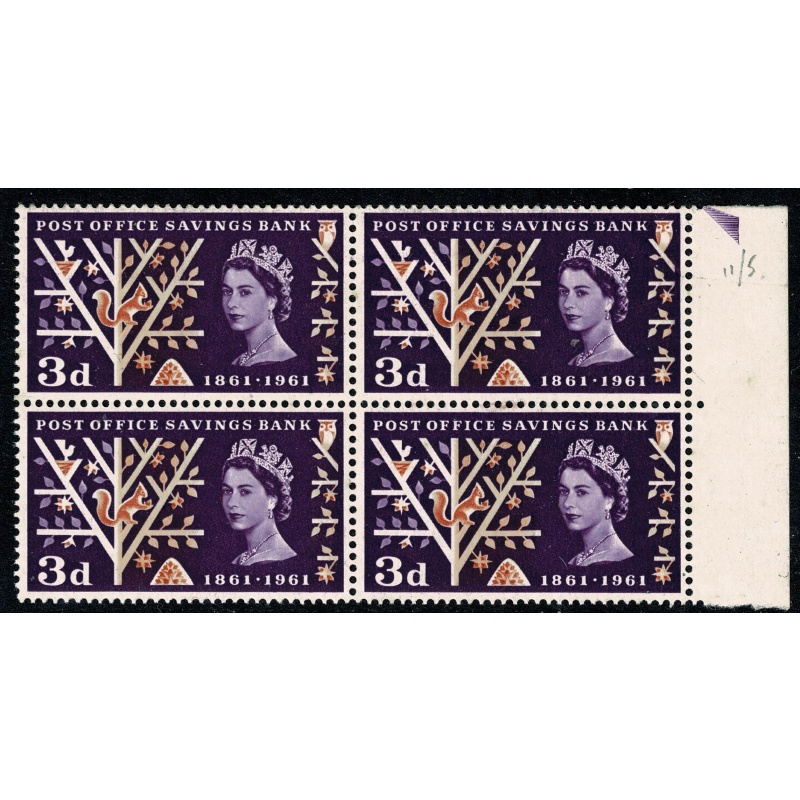 1961 POSB 3d Timson. Listed minor constant flaw "brown spot on Squirrel's neck" SG 624A var