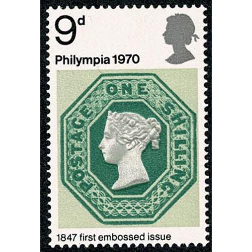 1970 Philympia 9d. Missing Phosphor. SG 836y.