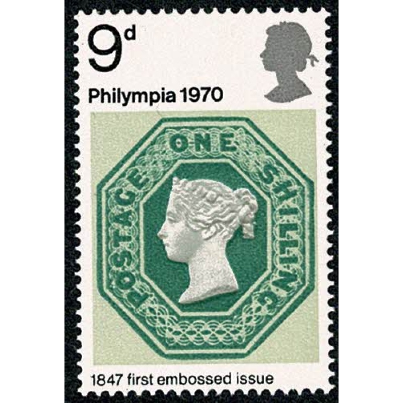 1970 Philympia 9d. Missing Phosphor. SG 836y.