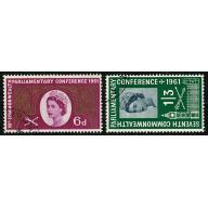 1961 7th Commonwealth Parliamentary Conference. Very Fine Used set of 2 values SG 629-630.