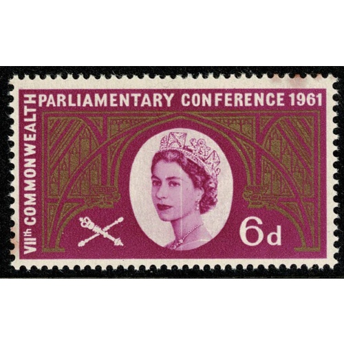 1961 Parliamentary Congress. 6d "Blade" flaw. SG 629 var.