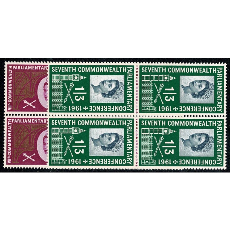 1961 Parliamentary Conference. SG 629-630. Blocks of 4