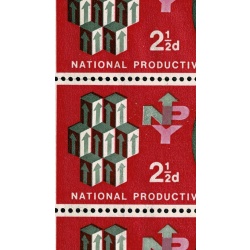 1962 NPY 2½d (phos). positional  block of 16 with three  listed varieties, arrow and emblem retouches.