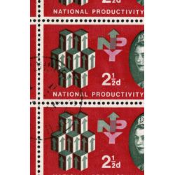 1962 NPY 2½d (phos). positional  block of 16 with three  listed varieties, arrow and emblem retouches.
