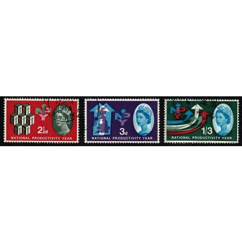 1962 N.P.Y. (phos). Fine Used set of 3 values. SG 631p-633p.