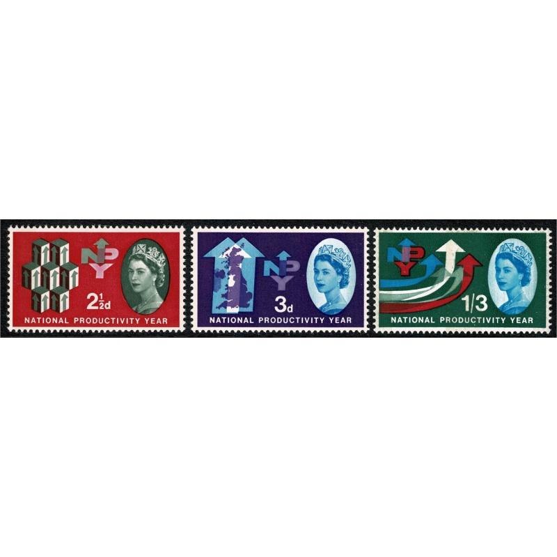 1962 N.P.Y. (phos). SG 631p-633p. UM set of 3 values.