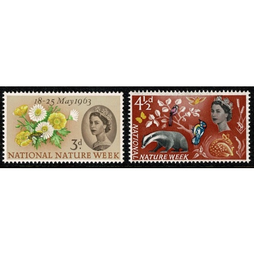 1963 Nature (ord). Unmounted Mint set of 2 values. SG 637-638