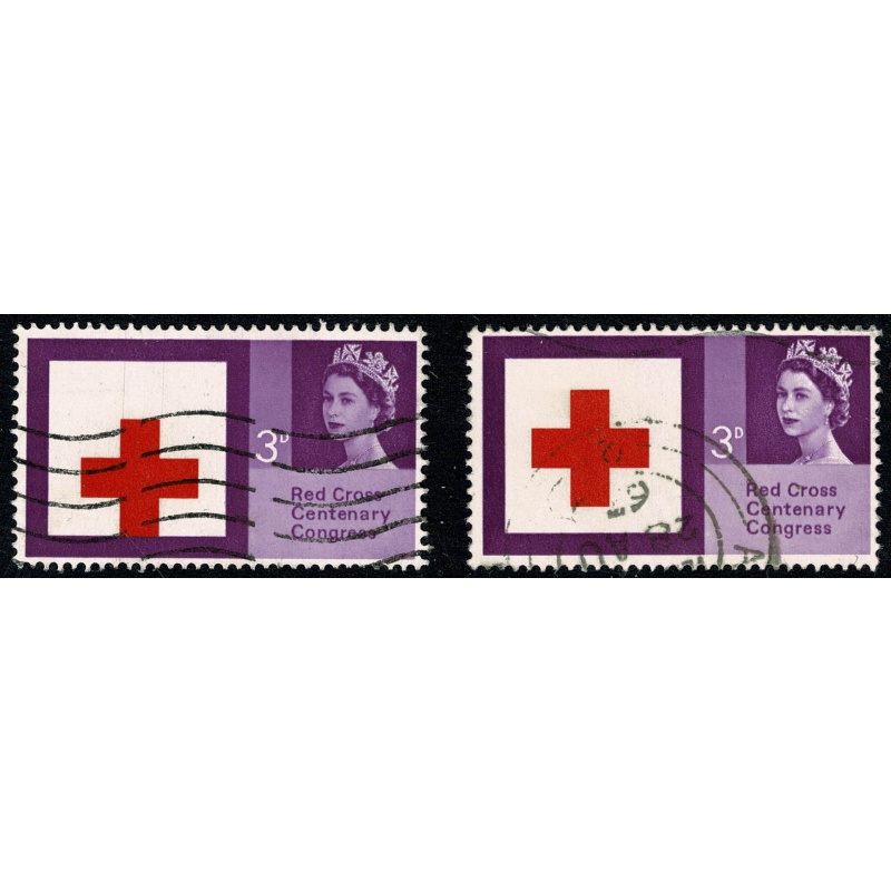 1963 Red Cross 3d (ord). SHIFT OF RED. Used. SG 642 var.