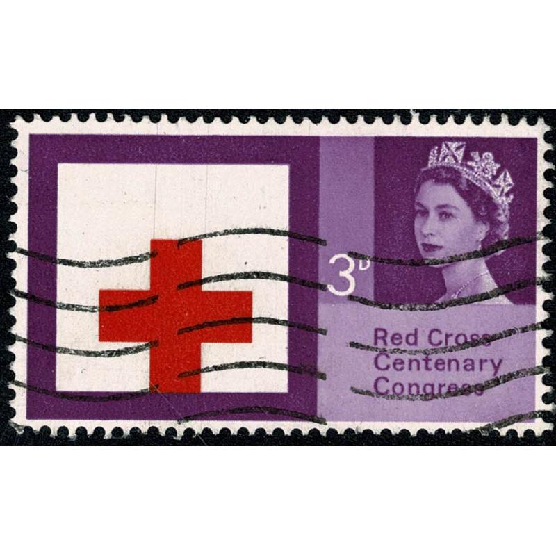 1963 Red Cross 3d (ord). SHIFT OF RED. Used. SG 642 var.