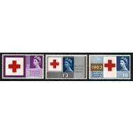 1963 Red Cross (phos). Set of 3 values. Unmounted Mint. SG 642p-644p