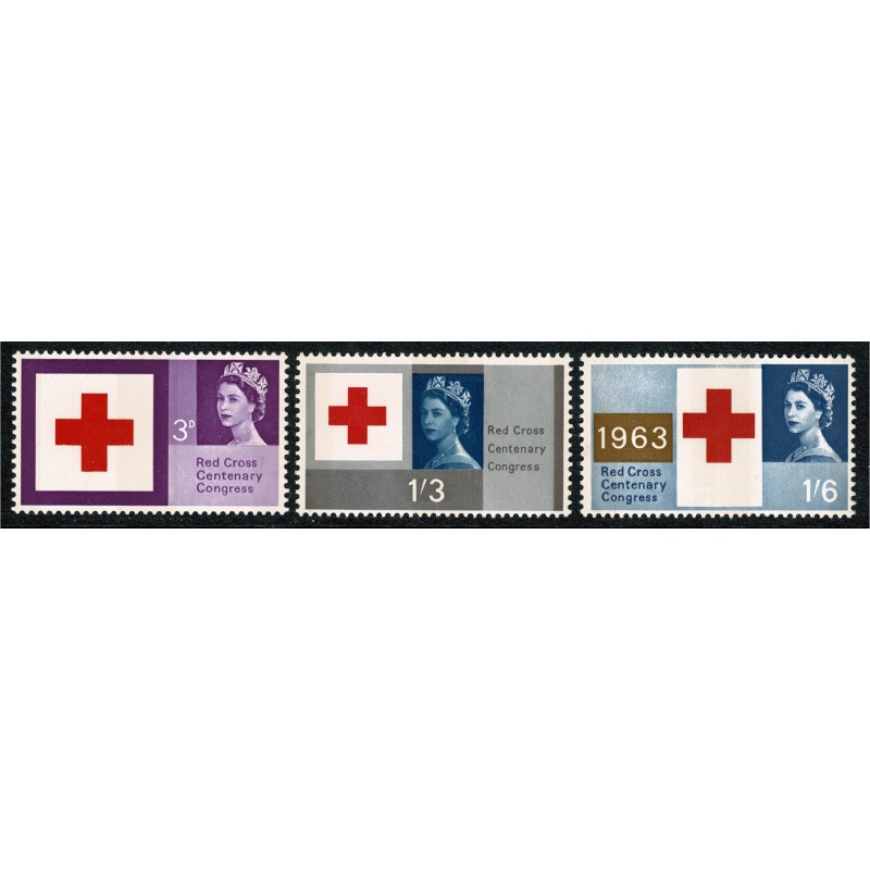 1963 Red Cross (phos). Set of 3 values. Unmounted Mint. SG 642p-644p