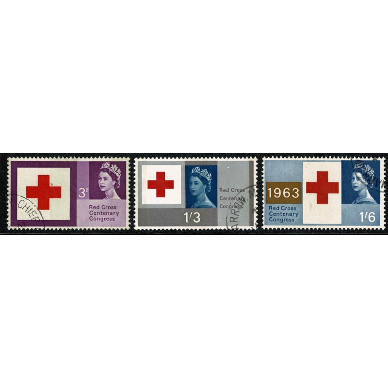 1963 Red Cross (phos). Set of 3 values. Fine Used.. SG 642p-644p