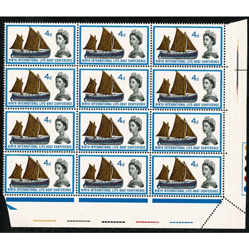1963 Lifeboat 4d (ord). PRE PERFORATION PAPERFOLD. SG 640 var