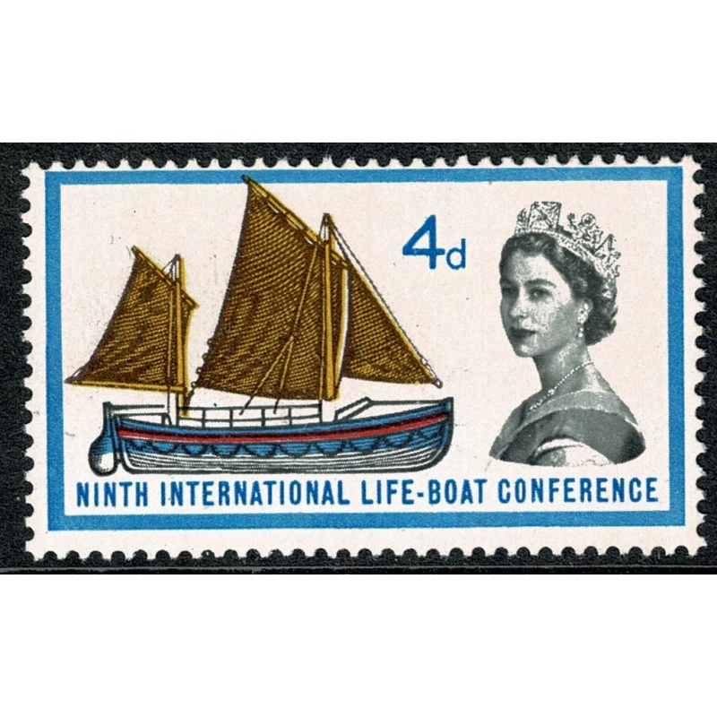 1963 Lifeboats 4d (ord). "Floating Sails" plus good minor constant flaw. SG 640 var