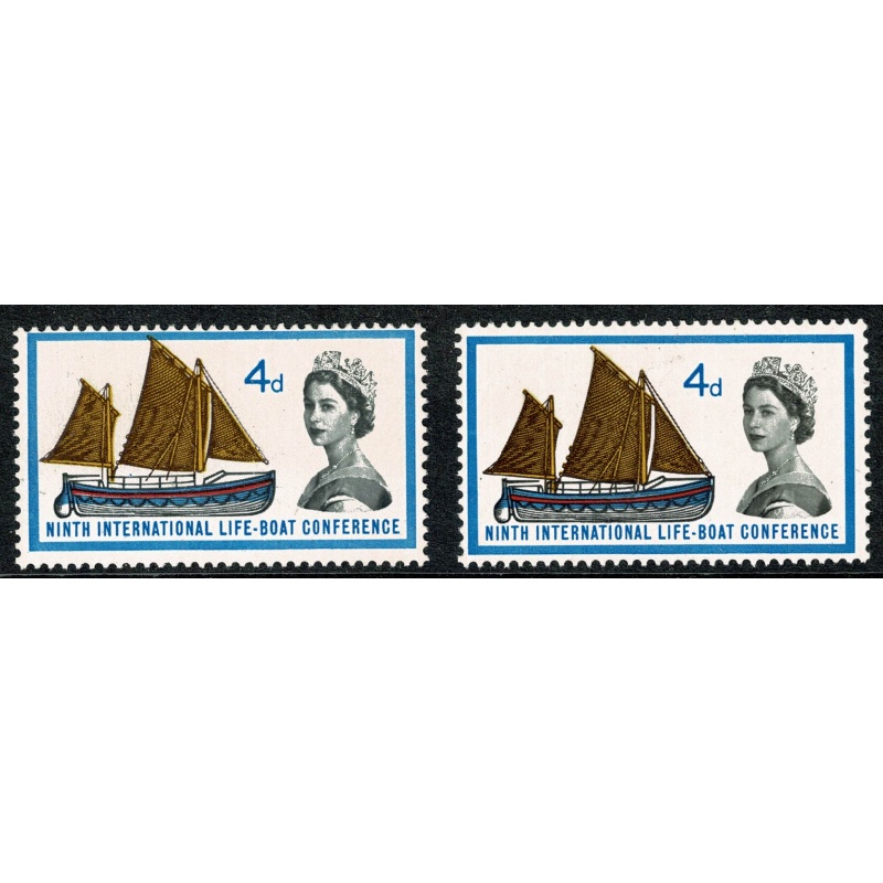 1963 Lifeboats 4d (ord). "Floating Sails" plus good minor constant flaw. SG 640 var