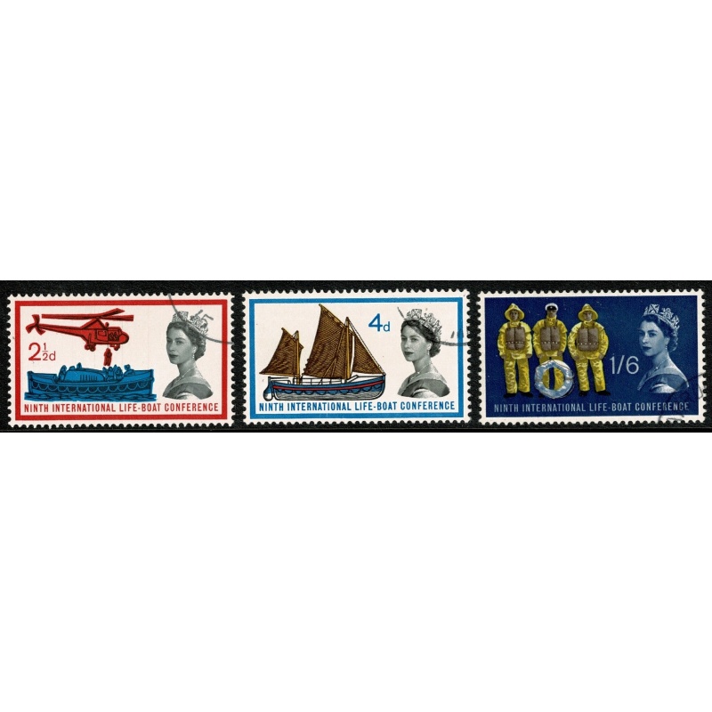 1963 Lifeboat Conference (ord). Fine Used set of 3 values SG 639-641