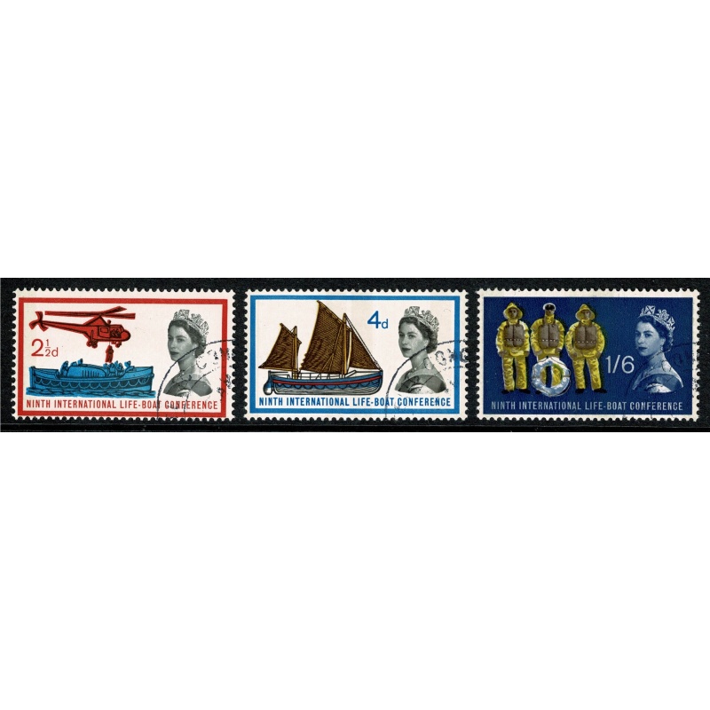 1963 Lifeboat Conference (phos). Set of 3 values. Fine Used. SG 639p-641p