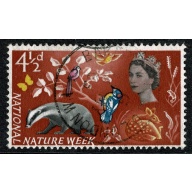 1963 Nature Week (ord). 4½d single. Fine Used. SG 638