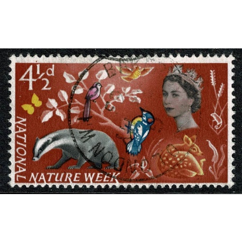 1963 Nature Week (ord). 4½d single. Fine Used. SG 638