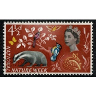 1963 Nature Week (ord). 4½d single. Fine Used. SG 638