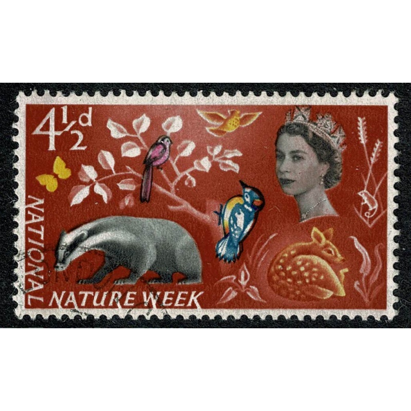 1963 Nature Week (ord). 4½d single. Fine Used. SG 638