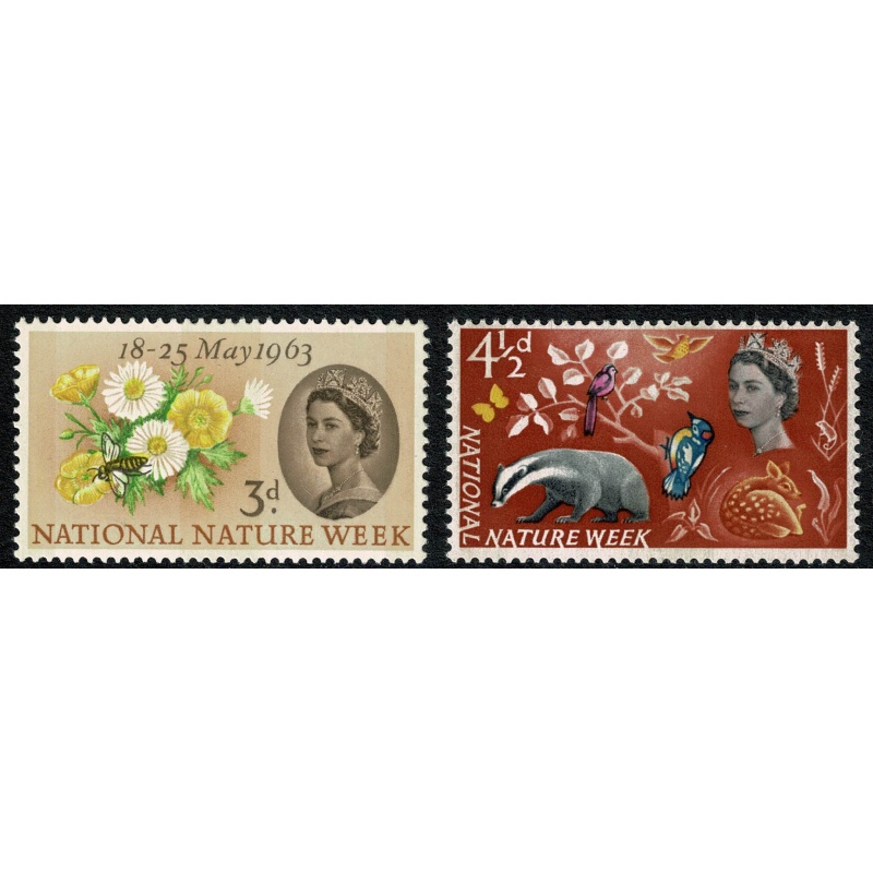 1963 Nature (phos). SG 637p-638p