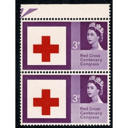 1963 Red Cross 3d (ord). SHIFT OF RED. SG 642 var