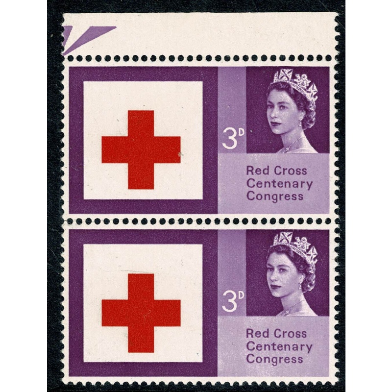 1963 Red Cross 3d (ord). SHIFT OF RED. SG 642 var