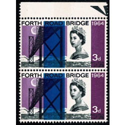 1964 Forth Road Bridge 3d (phos). Listed variety "loss of detail on diadem". SG 659p var