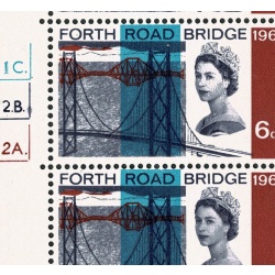 1964 FRB 6d (ord). Cylinder 1C 2B 2A dot. Perf Type A(T) E/P. State 1. Block of nine