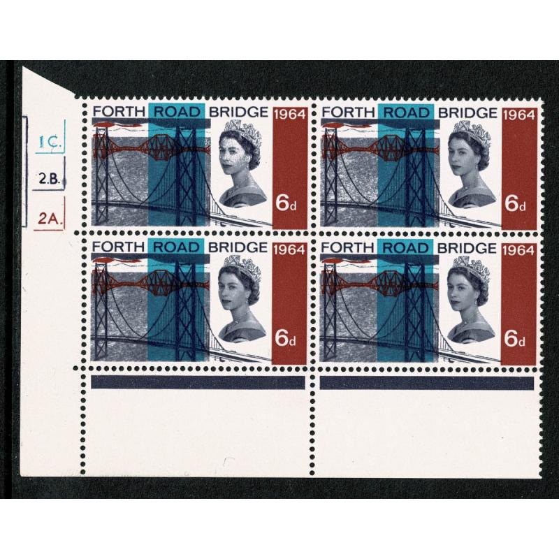 1964 FRB 6d (ord). Cylinder 1C2B2A  dot. Perf A(T) (E/P). Block of four