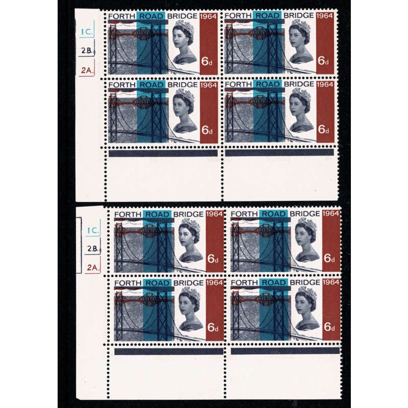 1964 FRB 6d (phos). Pair of dot cylinder blocks