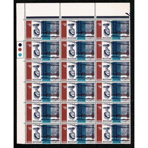 1964 FRB 6d (ord). Traffic light block of 18. WATERMARK INVERTED. SG 660Wi.